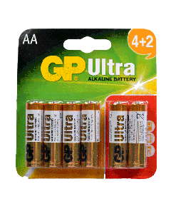 GP Ultra Alkaline AA Card of 6