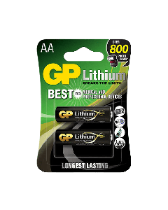 GP Lithium AA Battery Card of 2