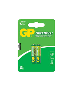 GP Greencell Carbon Zinc AAA Card of 2