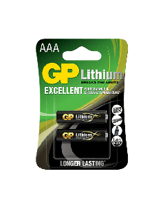 GP Lithium AAA Battery Card of 2