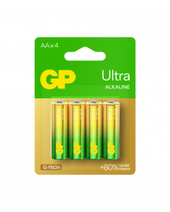 GP Ultra Alkaline AA Card of 4