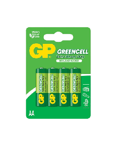 GP Greencell Carbon Zinc AA Card of 4