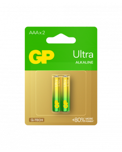 GP Ultra Alkaline AAA Card of 2