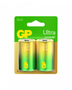 GP Ultra Alkaline D-Size Card of 2