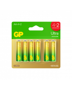 GP Ultra Alkaline AA Card of 6