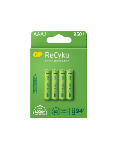 GP Recyko Rechargeable AAA 950mah Card of 4